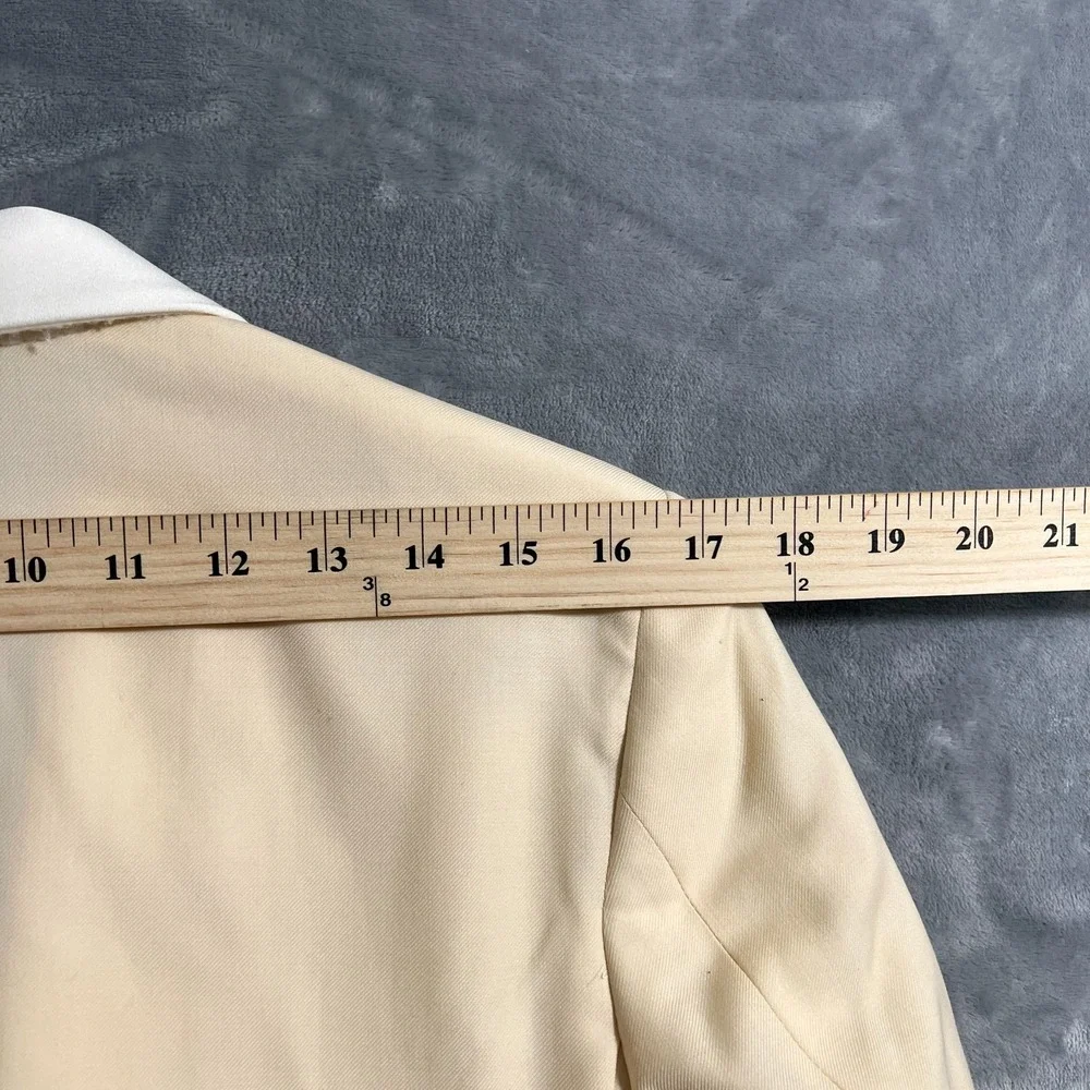 J Crew Ludlow Suit Jacket Mens 36S Short Cream Ivory Blazer Tuxedo Shawl Blazer